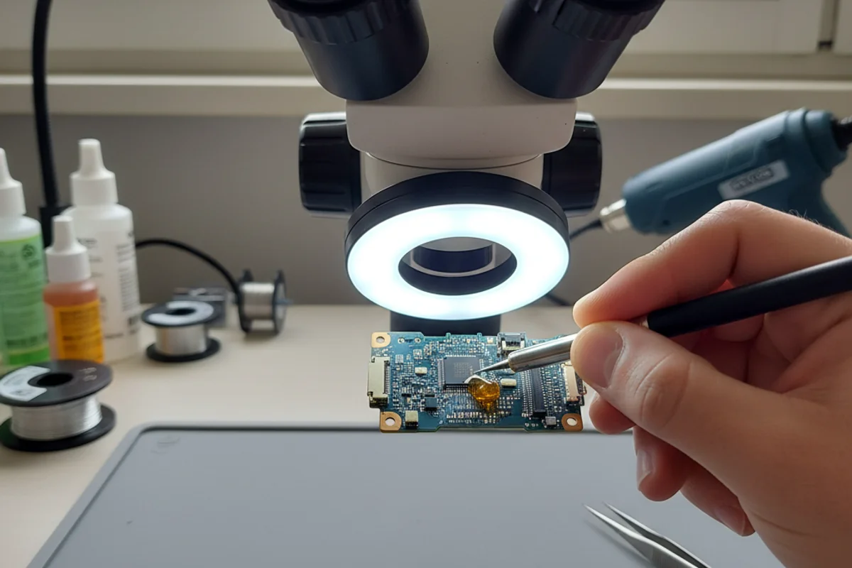 Microsoudure carte mère téléphone a Eaux-Vives Geneve